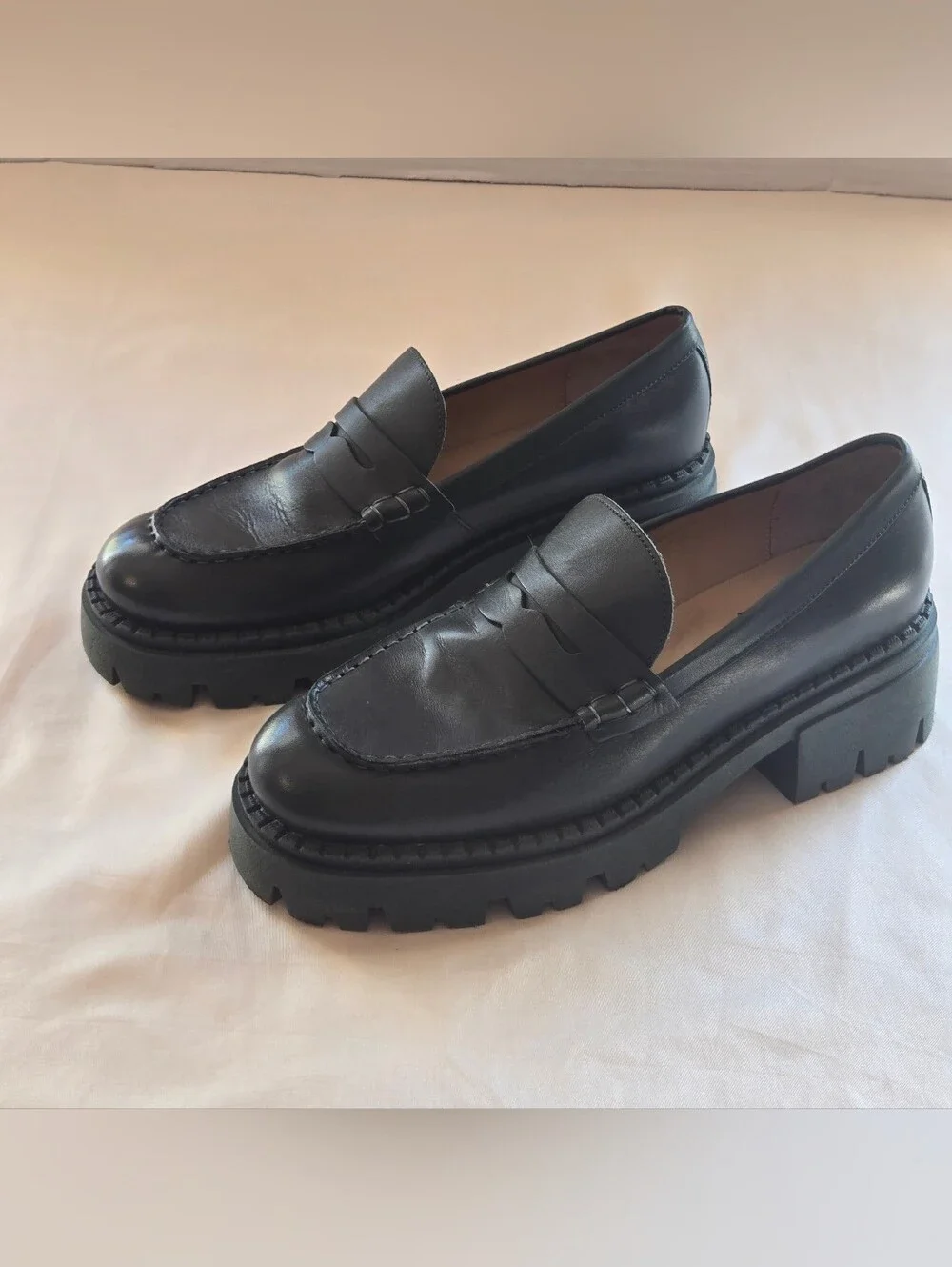 Free People Lyra Lug Sole Women's Size 38.5 US 8 Green Deep Jade Platform Loafer